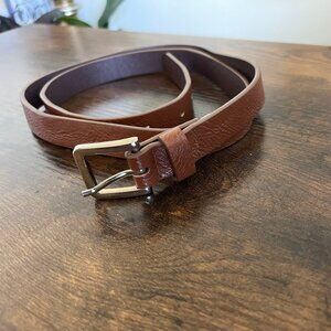 Vince Camuto Men’s Brown Belt Size Large Faux Leather Silver Buckle Casual Dress